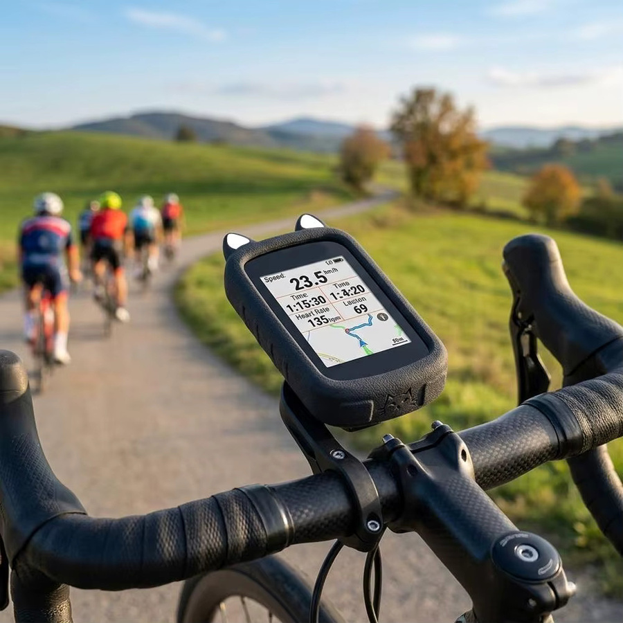 Silikonhülle für iGPSPORT BSC500 Fahrradcomputer inklusive Displayschutzfolie in Schwarz - Bild 3