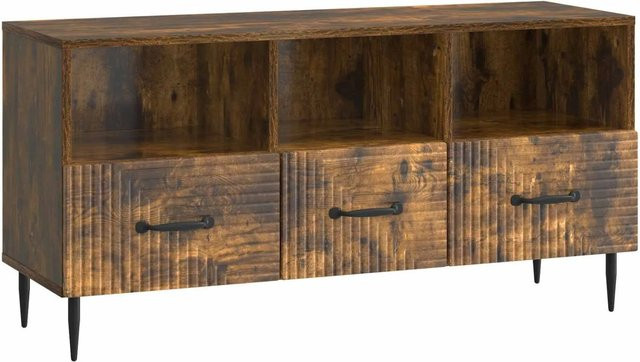 vidaXL TV-Schrank Modern in Geräuchert Eiche, Farbe Braun, B/T/H: 102 x 34,5 x 50 cm - Bild 1