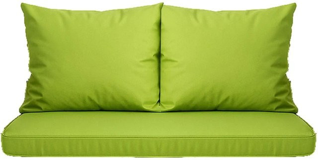 Setgarden Mix Bench Kissen Set für 2-Sitzer Bänke, Bankauflage und Rückenpolster, Farbe: Lemon/Limonengrün, B/T: 120 x 60 cm und 50 x 56 cm - Bild 1