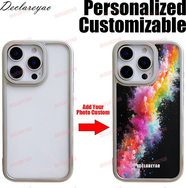 Personalisierte DIY-Fotohülle von DECLAREYAO für iPhone Modelle in Silber und Multicolour - Bild 1