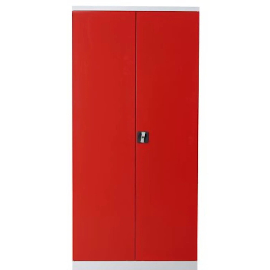 PROREGAL Stahlschrank Bee mit 4 Fachböden und Scharniertüren in Weiß-Rot, H x B x T: 195 x 92 x 42 cm - Bild 2