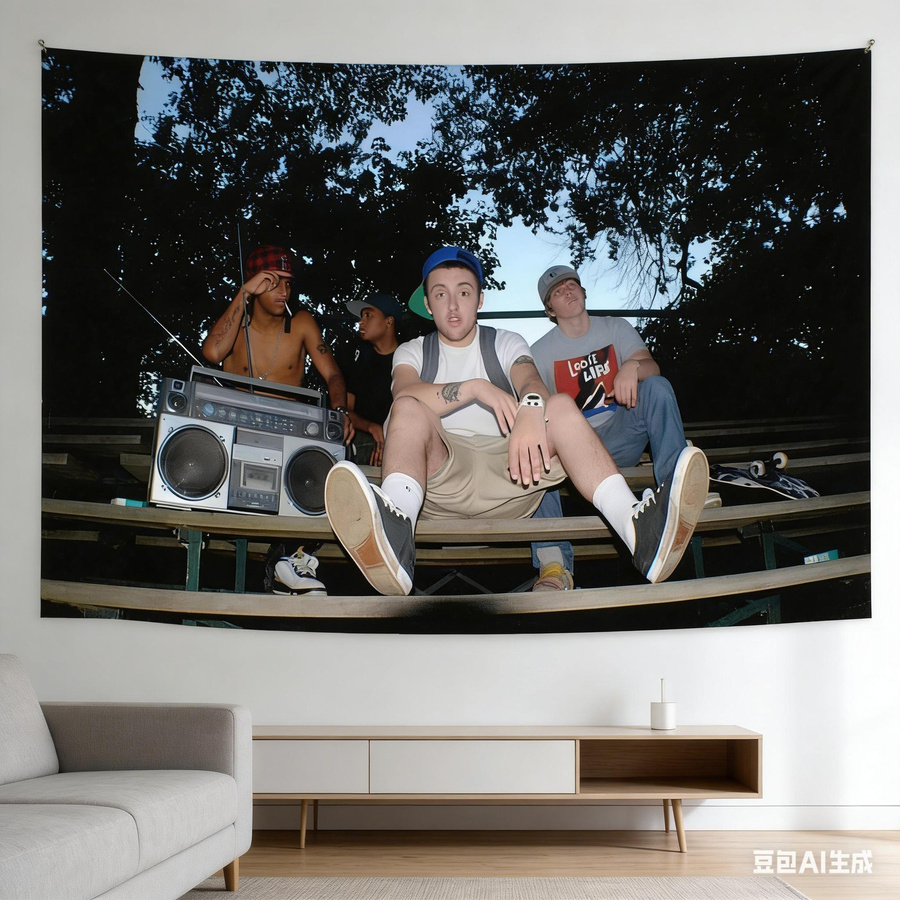 Mac Miller Hip-Hop Vintage Wandteppich von JMG Household Supplies, Mehrfarbig, B/H: 60 x 40 cm - Bild 3