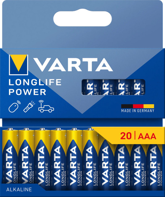 Varta Longlife Power AAA Batterien, 20 Stück, Blau - Bild 1