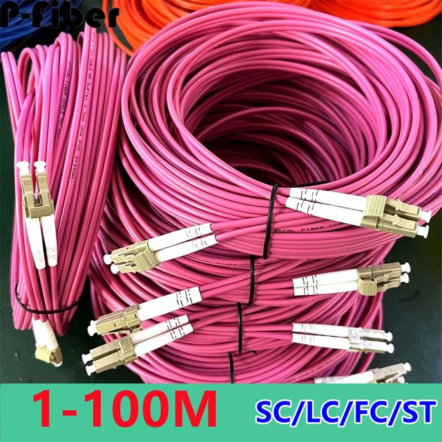 OM4 Multimode Glasfaser-Patchkabel LC-LC Duplex 10 Gigabit Pink - Bild 1