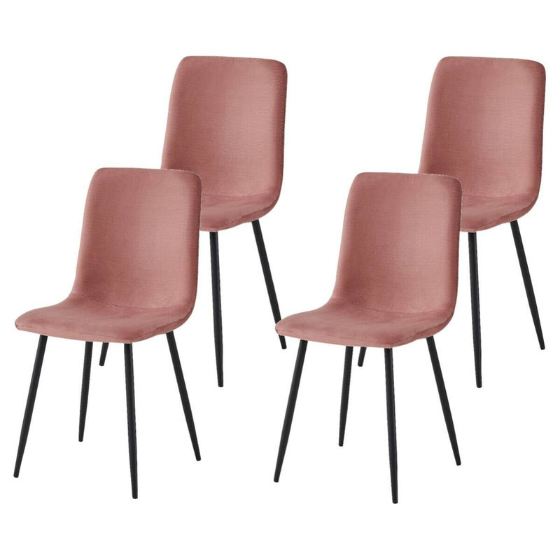 4er-Set Stühle Hela in Pink mit Cordoptik aus Microfaser, B/H/T: 44 x 92 x 54 cm - Bild 2