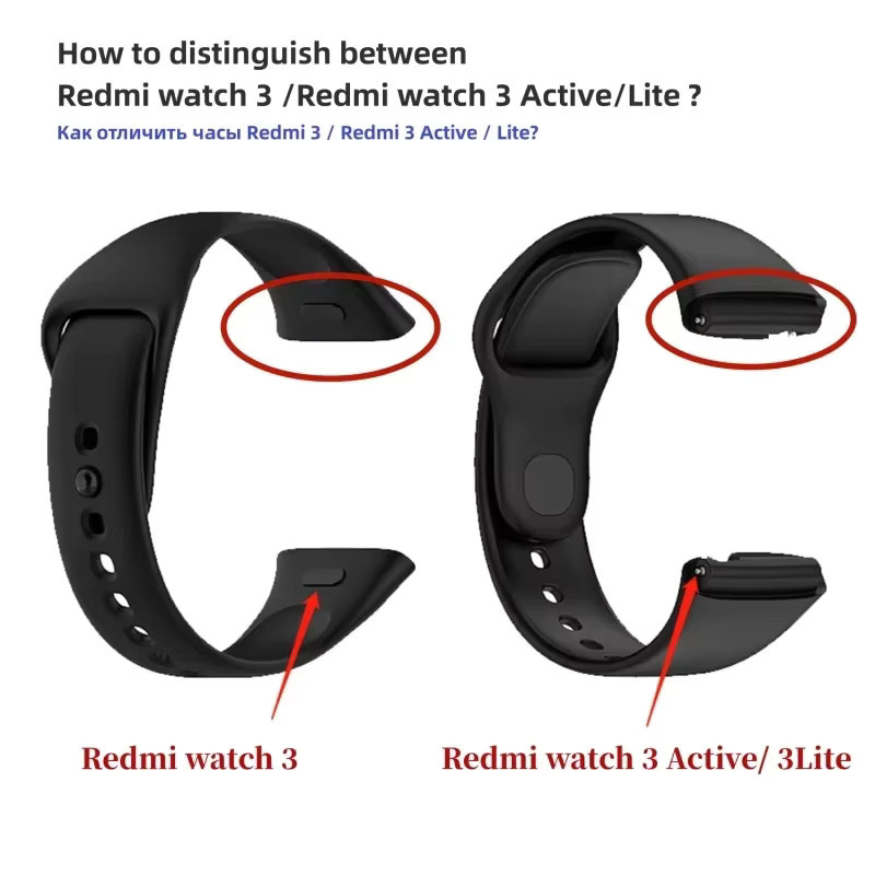 ZHANGU Uhrenarmband Silikon, Schwarz, Xiaomi Redmi Watch 3, Lite, Active - Bild 4