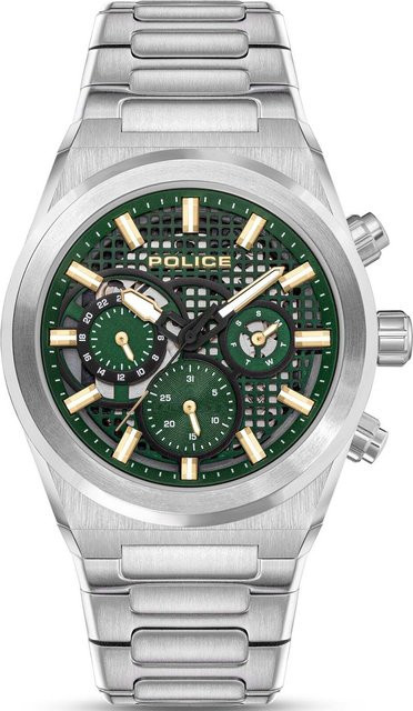 Police Herrenuhr Eclipse, Quarz, Edelstahl, Grün, 45 mm, 5 ATM - Bild 1