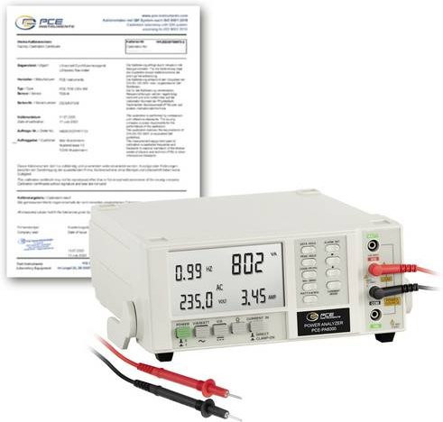 PCE Instruments PCE-PA6000-ICA Leistungsanalysator in Weiß mit ISO-Zertifikat, RS-232, Auswertesoftware und IEC-1010-1 CAT II 600V - Bild 1