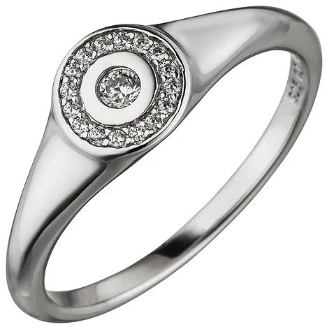 Colfem Ring 925 Sterling Silber, 17 Zirkonia, Damen, Ringgröße 54 - Bild 1