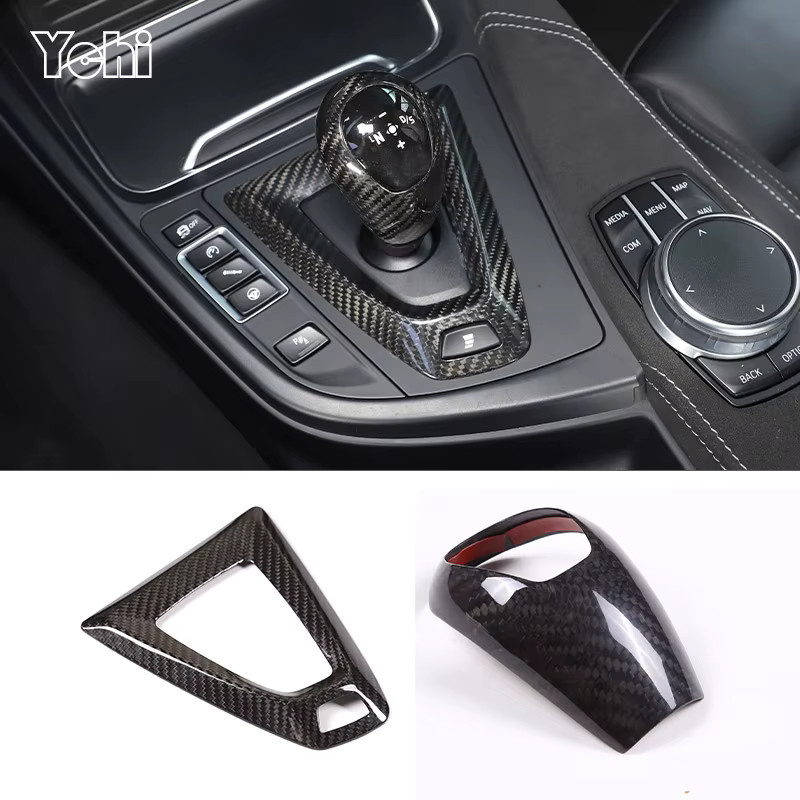 Metyoucar Carbon Schalthebel Abdeckung aus echtem Carbon für BMW M2 F87 M3 F80 M4 F82 M5 F83 F10 F85 X5M F86 X6M F12 in Schwarz - Bild 2