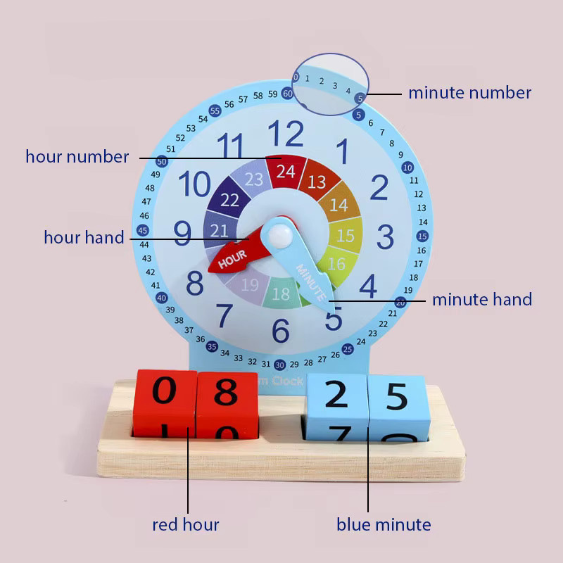 Lee's Sharing Kinder Montessori Uhr, Pädagogisches Spielzeug - Bild 2