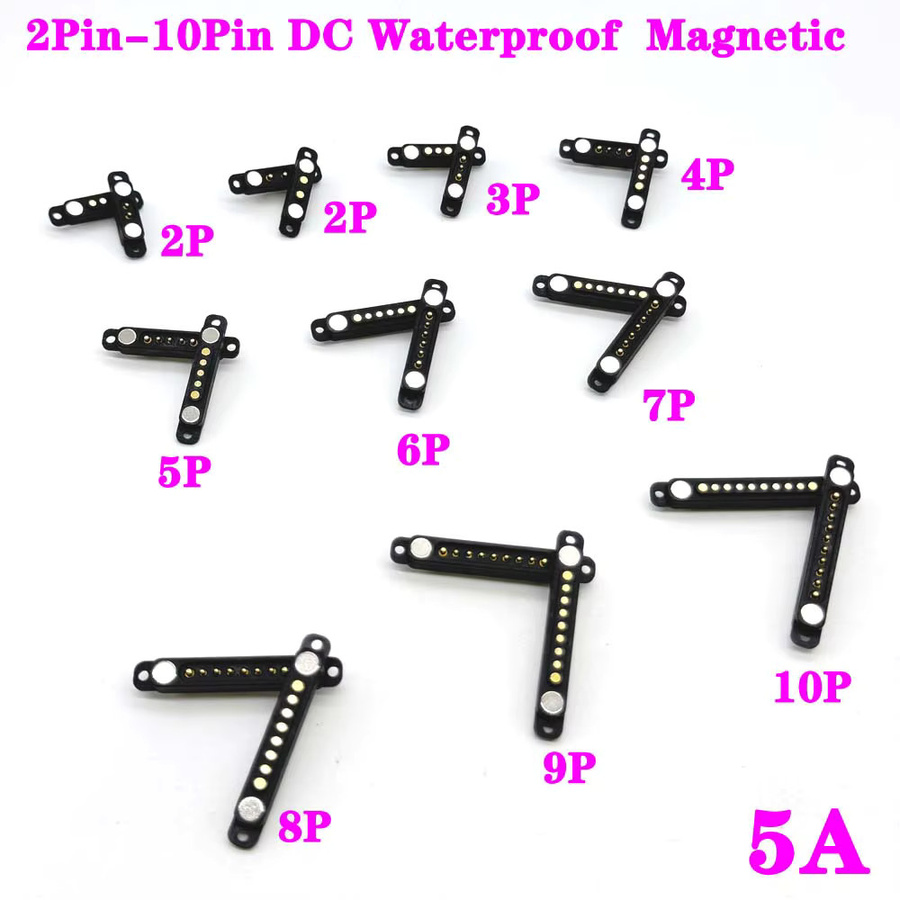 LAJQTAO Wasserdichter Magnet-Ladeanschluss mit Hochstrom-Pogo-Pins, Magnetischer DC-Power-Stecker, Schwarz - Bild 4