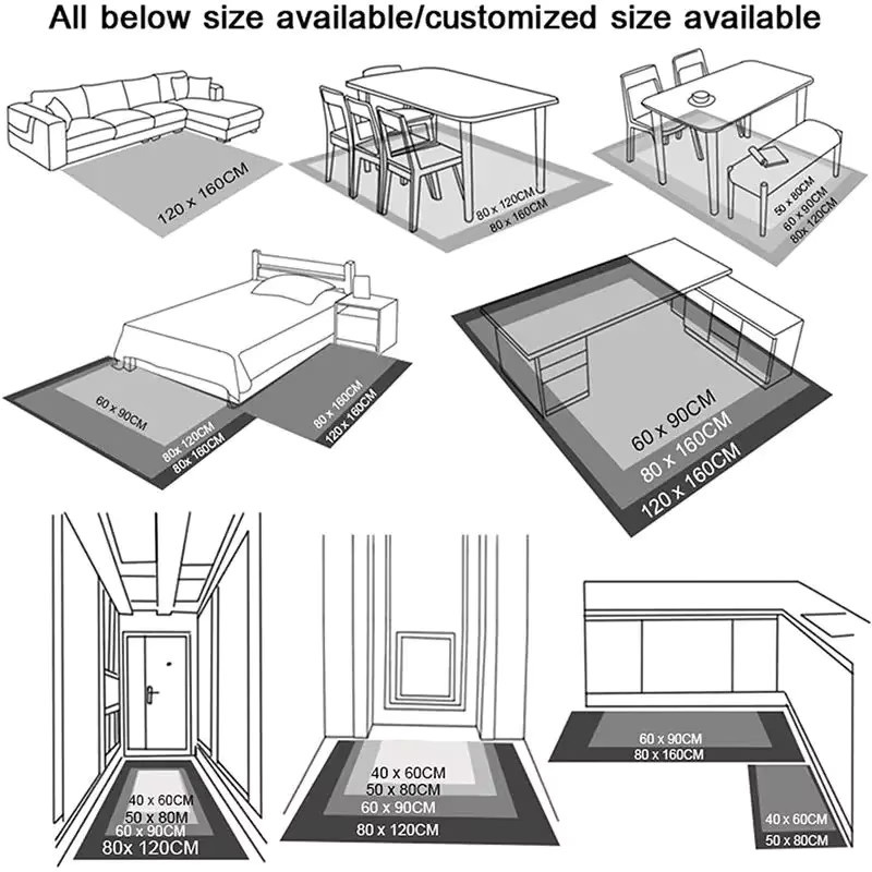 VIKAMA Rutschfester Teppich im American Vintage Perser Ethno Design für Wohnzimmer Schlafzimmer Küche und Badezimmer - Bild 3