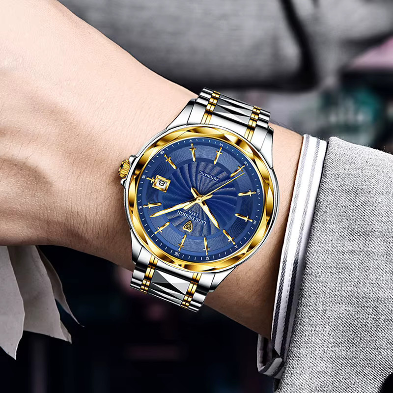 LIGE Armbanduhr Automatik, Edelstahl, Blau, Herren - Bild 6