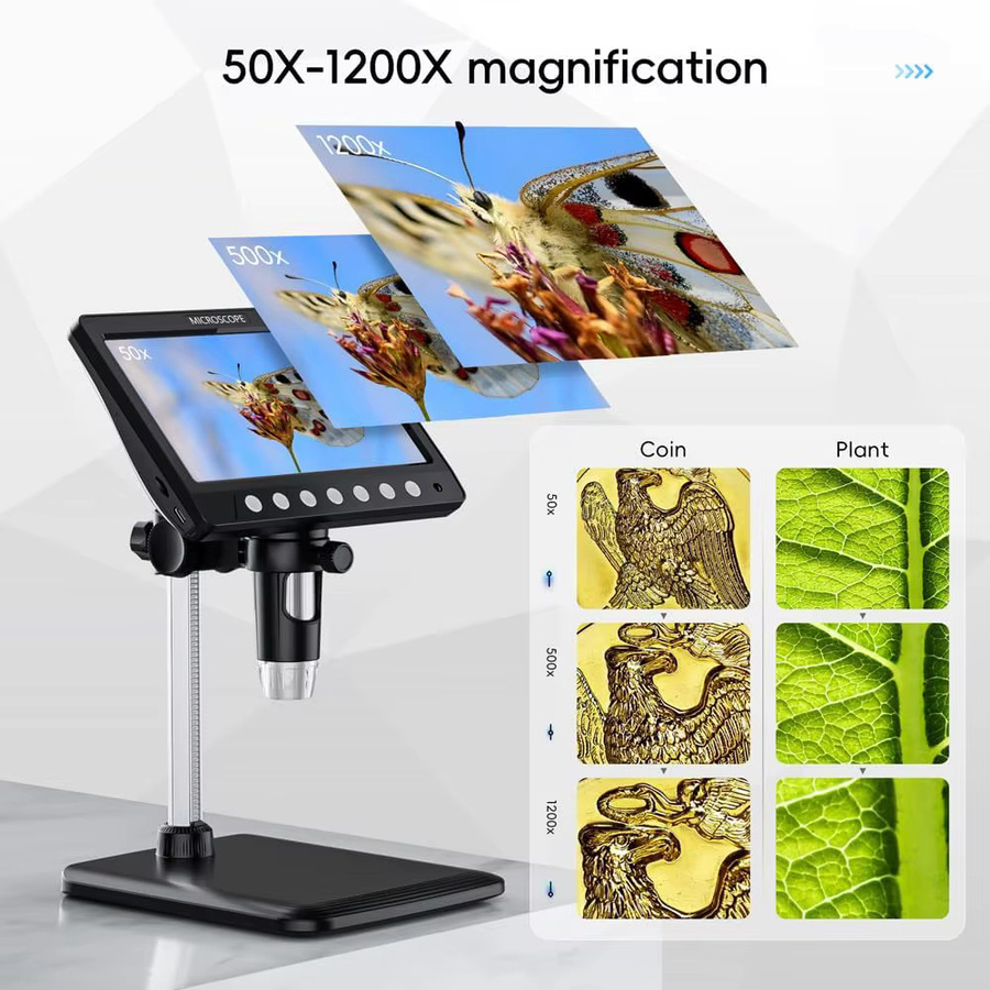INSKAM Digitalmikroskop Lupe, 5MP, 7" LCD, Schwarz - Bild 4
