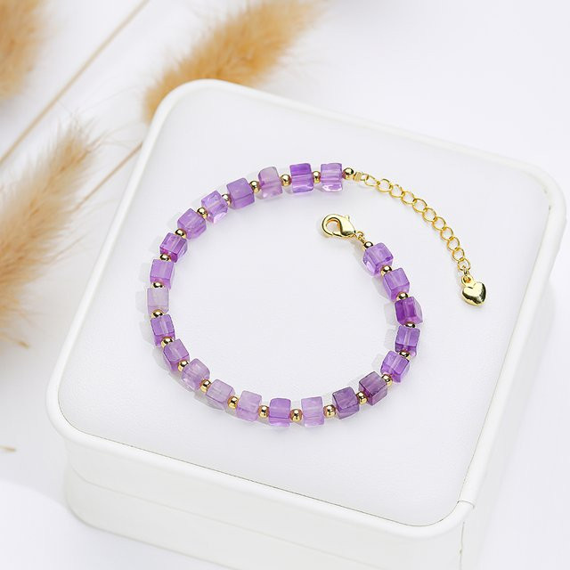 Lina Jw Armband, Amethyst, Perlen, Damen, Gold - Bild 1