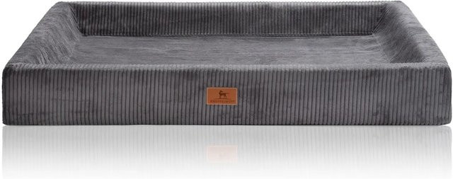 Knuffelwuff Hundebett Santiago Orthopädisch aus Cord in Grau, B: 120 cm, T: 100 cm - Bild 1