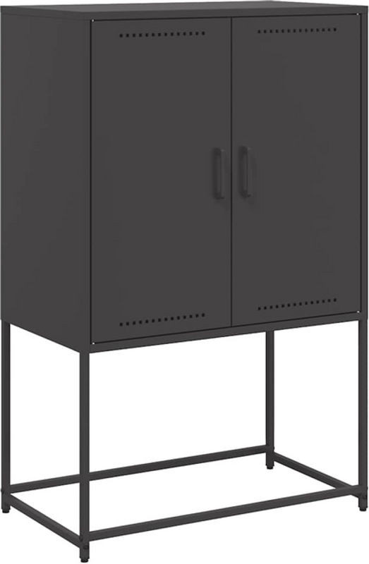 vidaxl Highboard Industrial aus Stahl in Schwarz B: 68,5 cm, T: 38,5 cm, H: 107 cm - Bild 1
