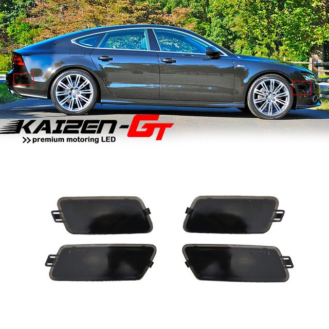 Getönte Linsenabdeckungen für Seitenmarkierungsleuchten vorne und hinten für Audi A7 S7 RS7 Typ 4G8 Baujahr 2012-2018 von Kaizen-GT - Bild 1