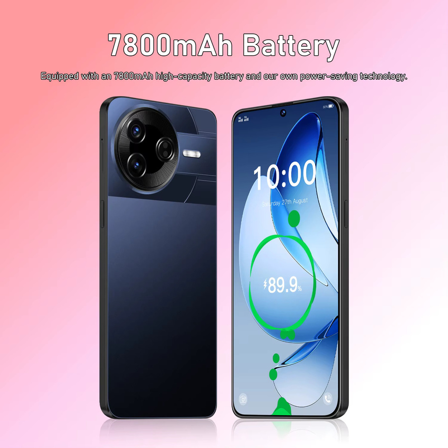 CHOTOG Smartphone F7 Ultra 5G Globale Version in Schwarz mit 22GB RAM und 2TB Speicher, Android 15, 7800mAh Akku und Gesichtserkennung - Bild 6
