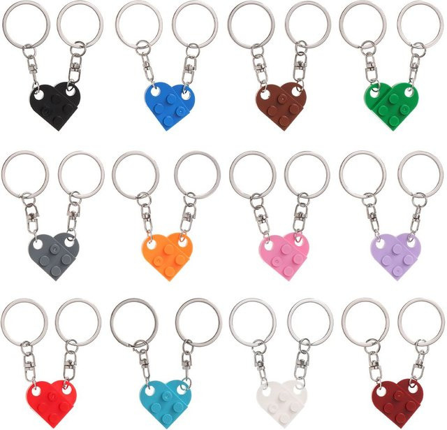 Schlüsselanhänger Liebe Herz Baustein, Unisex - Bild 1