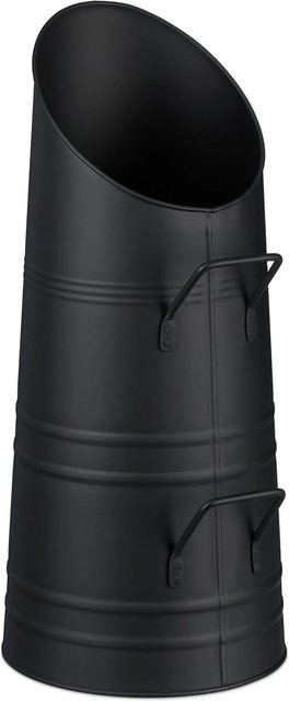 Relaxdays Kohlenschütte aus Eisen in Schwarz mit 9 Litern Fassungsvermögen - Bild 1