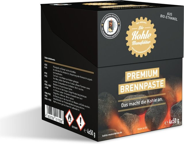 Die Kohle Manufaktor Brennpaste PREMIUM Schwarz 4 x 50 g - Bild 1
