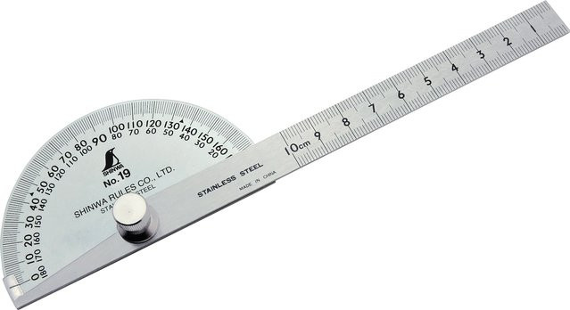 Shinwa Gradmesser No.19 Winkelmesser 90 Grad in Silber, Breite: 10 cm - Bild 1