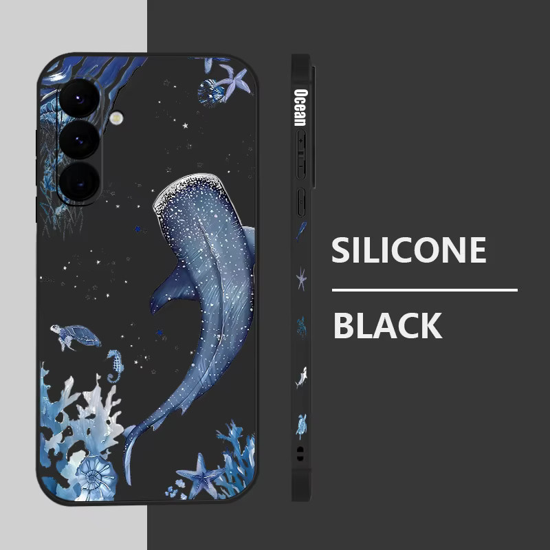 Handyhülle mit Ozean-Hai-Wal-Design für Samsung Galaxy S26 S25 S24 S23 S22 Ultra FE A57 A37 A56 A17 A16 A36 A55 A54 A15 5G in Blau und Lila - Bild 1