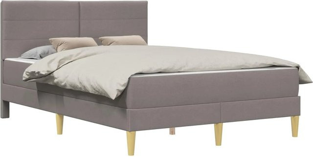 vidaXL Bettrahmen gepolstert in Beige/Grau B/T/H: 196 x 124 x 28 cm - Bild 1