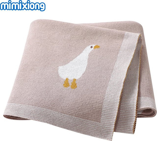Mimixiong Baby Decke aus Baumwolle gestrickt, B/B/H: 90 x 70 cm