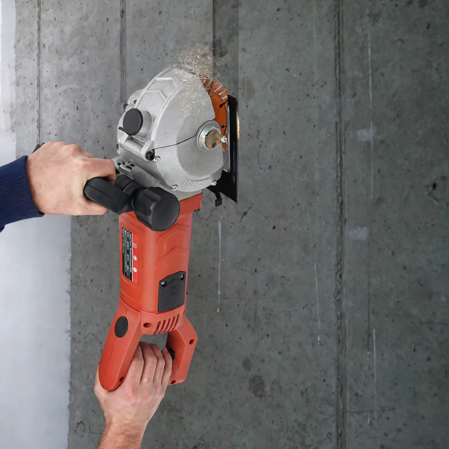 Elektrische Wandnutenfräsmaschine TOOL1SHOoo, 2700W Schlitzfräsmaschine mit 6200 U/min, staubfreier Beton-Nutenfräser in Schwarz-Rot - Bild 4