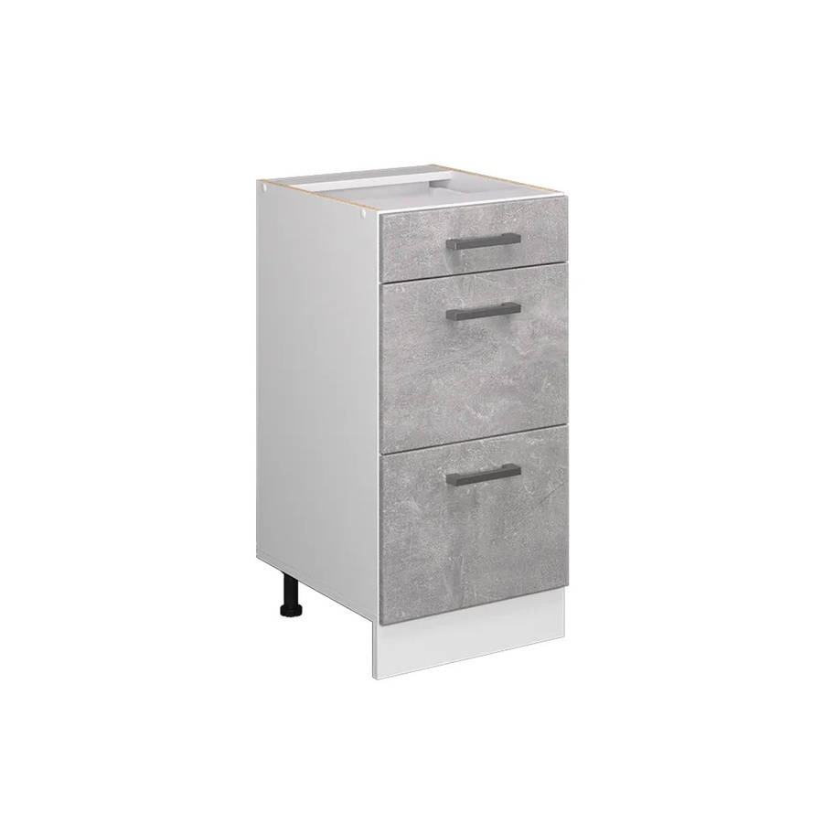 Vicco Küchenunterschrank R-Line mit Schubladen, Beton Weiß, Breite: 40 cm - Bild 2