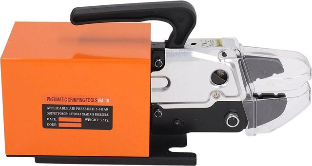 Koogeelife Pneumatische Crimpzange aus Stahl mit 4 Sätzen Formen in Orange - Bild 1