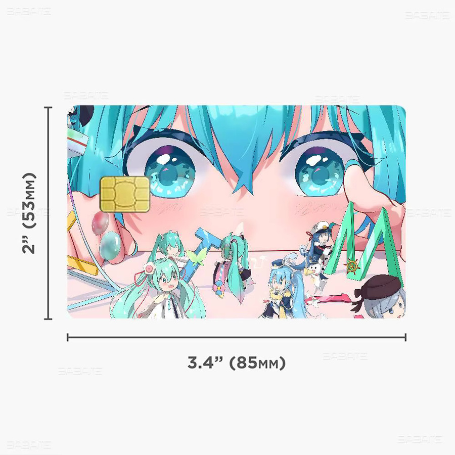 Hatsune Miku Fashion Matte Film Skin Aufkleber für Bank-Kredit-Debit-Karten in Gold, Silber, Schwarz und Multicolour - Bild 2