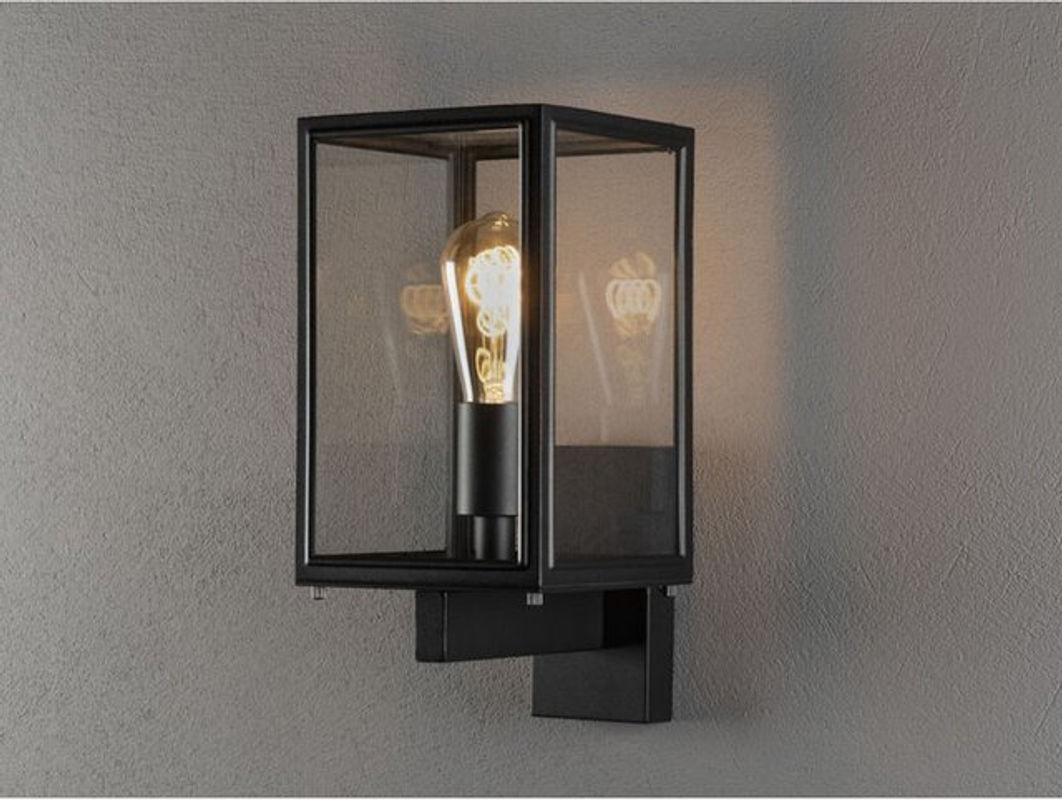 Konstsmide Carpi Außenwandleuchte Schwarz Up-Down mit Glas und E27 Fassung - Bild 2