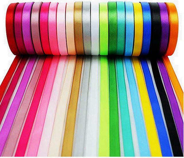 SUNEEYDAY Satin Bänder Set in Mehrfarben für DIY Bastelarbeiten, Hochzeit und Geschenkverpackungen, 25 Yards pro Rolle - Bild 1