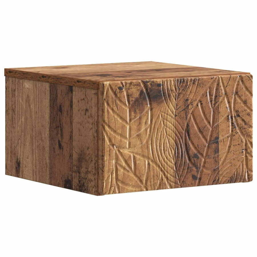 vidaXL Wandmontierter Nachttisch aus Altholz in Braun B: 49 cm, T: 34,5 cm, H: 20 cm - Bild 2