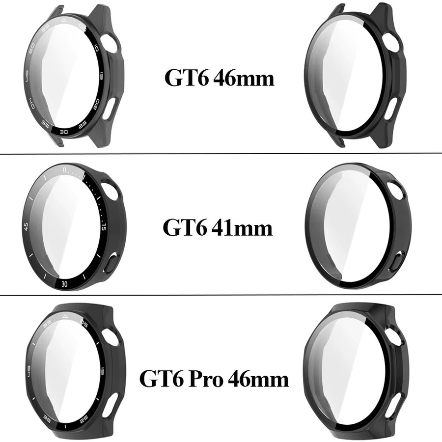 Huawei Uhrenzubehör, Hülle mit gehärtetem Glas, Schwarz, Huawei Watch GT6 Pro 46 mm 41 mm - Bild 2