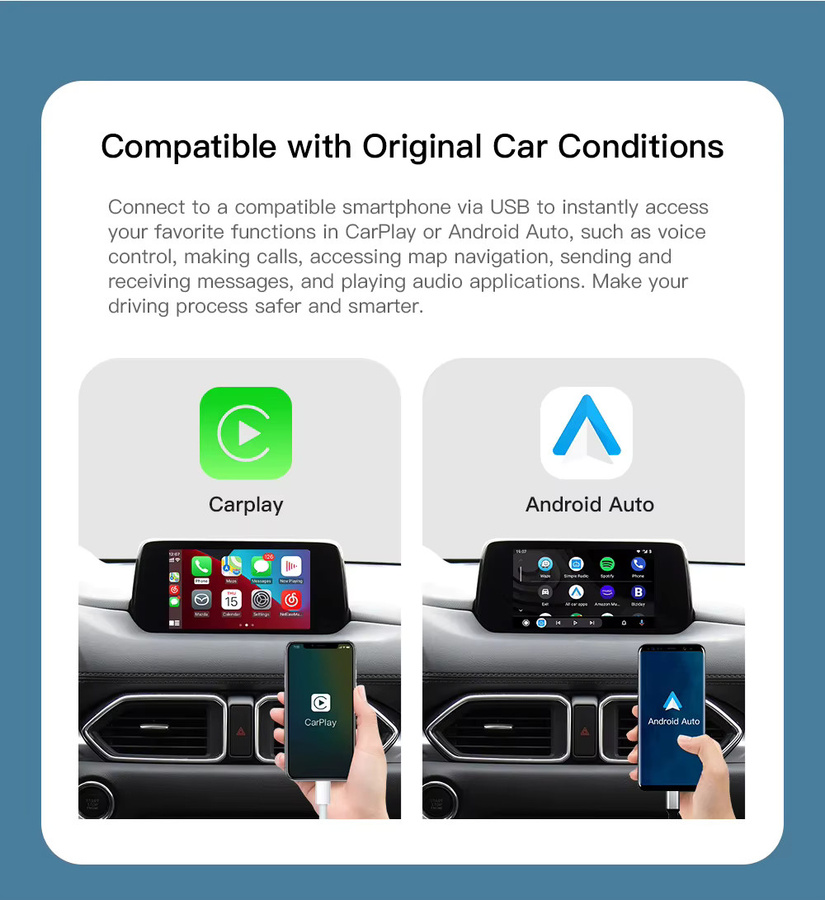 CARABC USB Adapter für Apple CarPlay und Android Auto für Mazda 3 6 CX-5 CX-3 CX-8 CX-9 Miata MX-5 in Schwarz - Bild 2