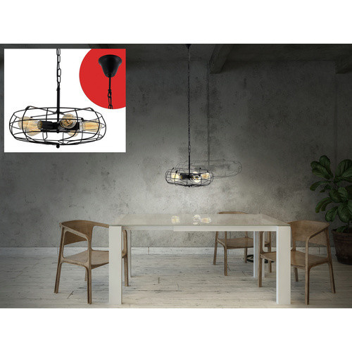 Näve Pendelleuchte aus Metall in Schwarz, rund, E27, Durchmesser: 40 cm, Höhe: 47,5 cm, Kabellänge: 150 cm - Bild 2