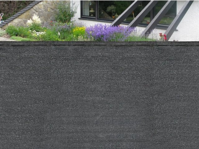 Floraworld Pflanzgefäß aus HDPE in Anthrazit mit matter Gewebe-Optik - Bild 1