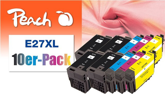 Peach E27 XL Druckerpatronen Set für Epson T2716 und WorkForce WF-3600, 10 Stück (wiederaufbereitet) - Bild 1