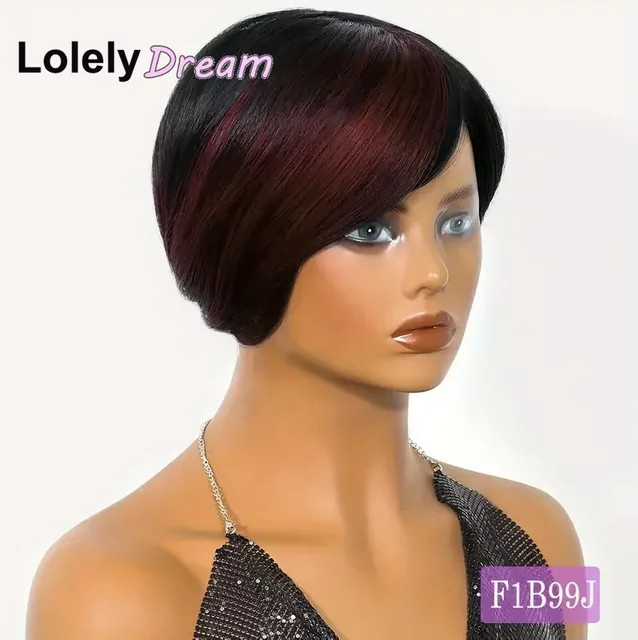 Lolely Dream Pixie-Cut Echthaarperücke, kurz, maschinell gefertigt - Bild 1