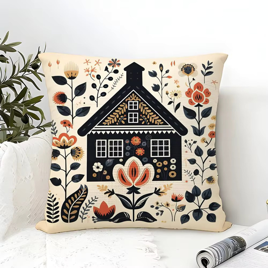 Blue Bird Home Decor Kissenbezug mit Tier-Aufdruck aus Baumwolle und Leinen, quadratisch, Multicolour, B/T/H: 30 x 30 x 30 cm - Bild 4