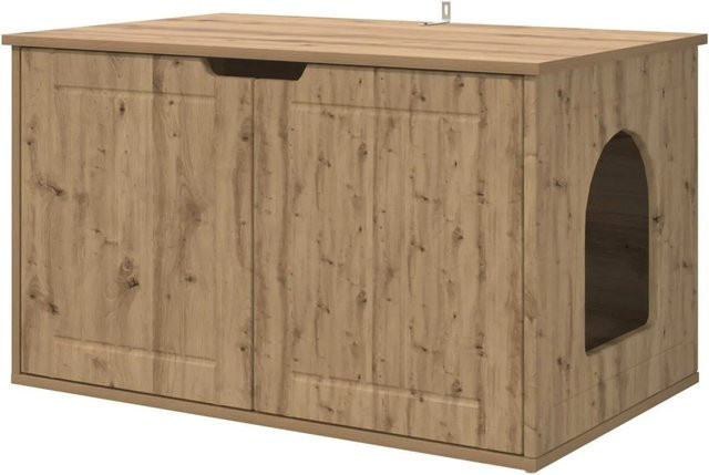 vidaXL Katzenhaus in Eichen-Optik, Farbe Braun, H x B x T: 85 x 55 x 50,5 cm - Bild 1
