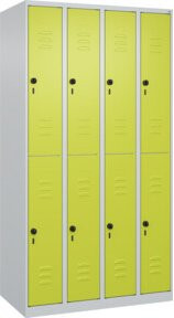 C+P Doppelstock-Spind Classic PLUS mit 4 Abteilen, Stahl, Grau/Grün, H x B x T: 185 x 100 x 50 cm - Bild 1
