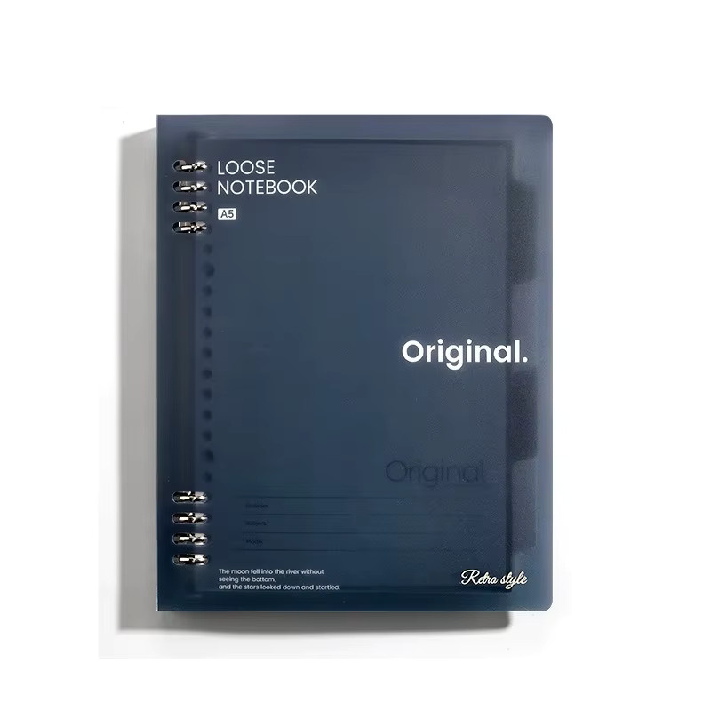 A5 Notizbuch mit Softcover und Fächern in Blau, liniertes Loseblatt-System für Schule und Studium - Bild 4