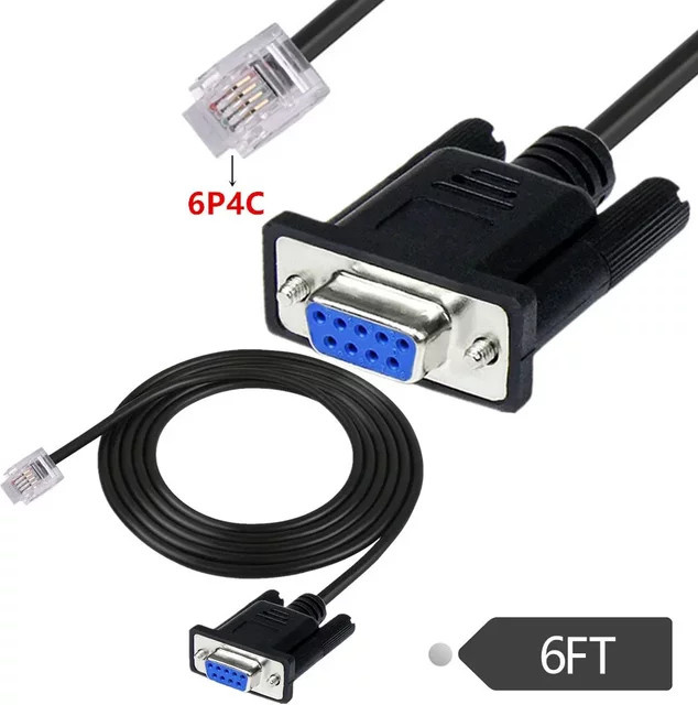 APC Serielles Konsolenkabel DB9 auf RJ11 6P4C in Schwarz, Länge: 1,8 m - Bild 1
