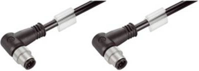 Weidmüller Sensor-Aktor-Datensteckverbinder M12 Stecker gewinkelt Cat5e Schwarz - Bild 1